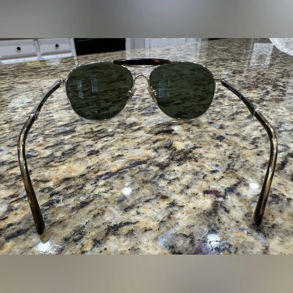 Ralph Lauren Unisex Aviator Pilot Sunglasses PH 3078-P 9001/31, Silver/Green